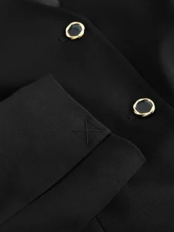 Hot Next Black Collarless V-Neck Blazer