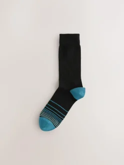 Next Black Colour Ombre 7 Pack Mens Cotton Rich Socks^ Socks|Socks