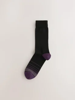 Next Black Colour Ombre 7 Pack Mens Cotton Rich Socks^ Socks|Socks