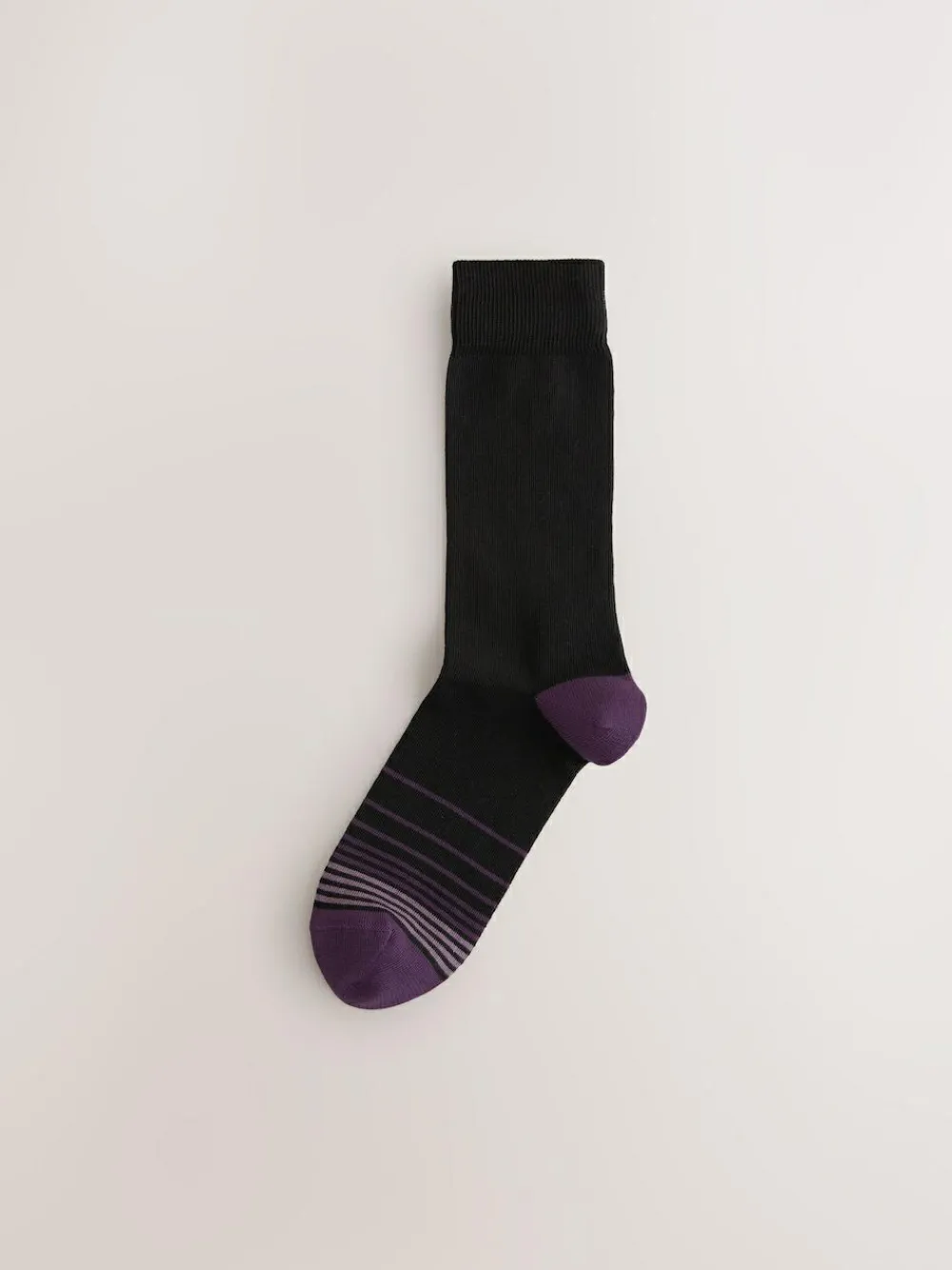 Next Black Colour Ombre 7 Pack Mens Cotton Rich Socks^ Socks|Socks