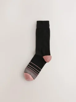 Next Black Colour Ombre 7 Pack Mens Cotton Rich Socks^ Socks|Socks