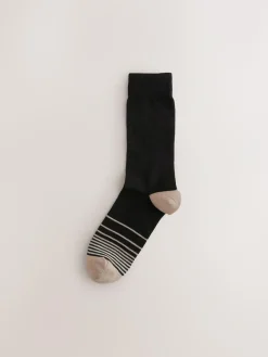 Next Black Colour Ombre 7 Pack Mens Cotton Rich Socks^ Socks|Socks