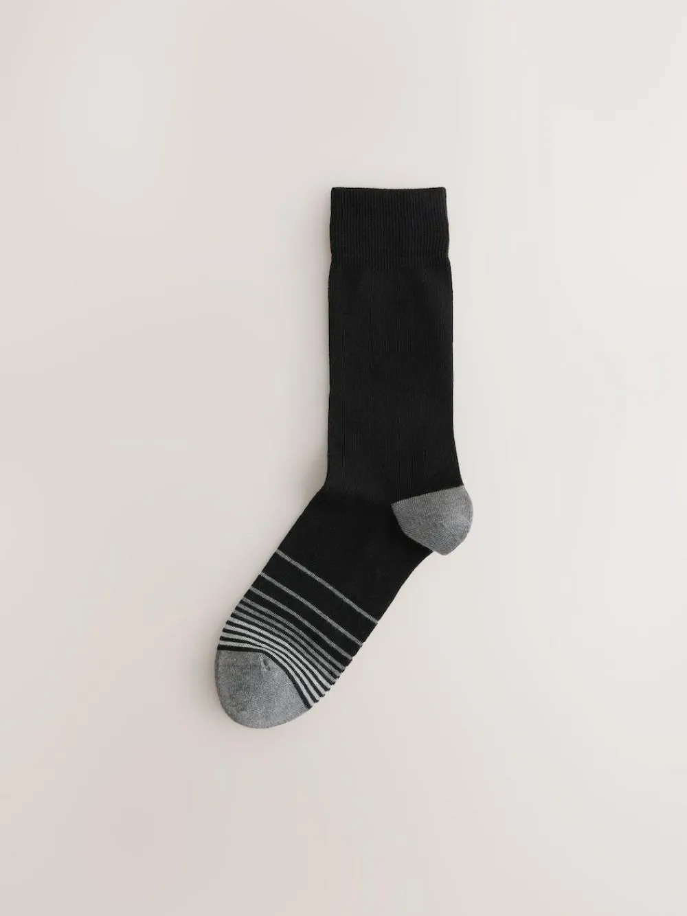 Next Black Colour Ombre 7 Pack Mens Cotton Rich Socks^ Socks|Socks