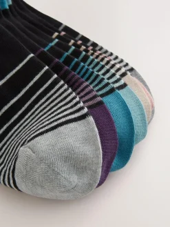 Next Black Colour Ombre 7 Pack Mens Cotton Rich Socks^ Socks|Socks