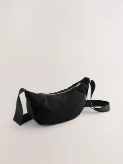 Online Next Cord Effect Sling Bag Black