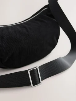 Online Next Cord Effect Sling Bag Black