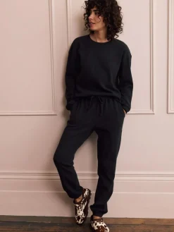Next Black Cosy Waffle Long Sleeve Pyjamas^Women Nightwear|Pyjamas