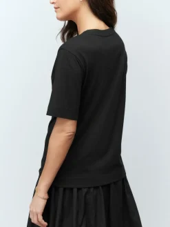 Next Black Cotton Modal Slouch V-Neck T-Shirt^Women Tops & T-Shirts