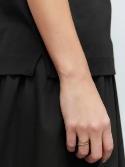 Next Black Cotton Modal Slouch V-Neck T-Shirt^Women Tops & T-Shirts