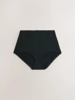 Next Black Cotton Rib Knickers 7 Pack^Women Panties