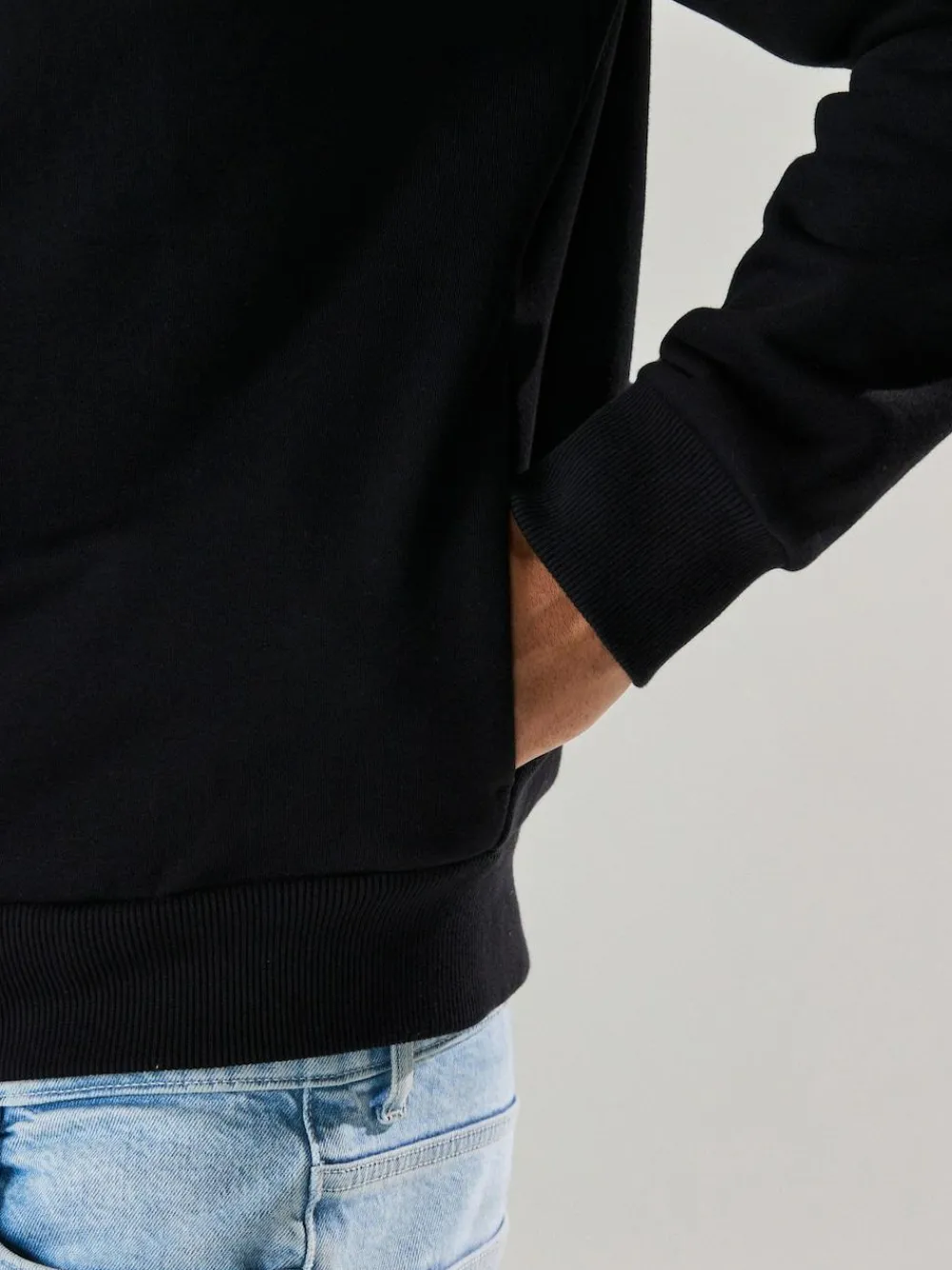 Next Black Cotton Rich Full Zip Jersey Bomber Jacket