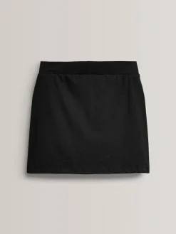 Next Black Cotton Rich Jersey Stretch School Skort (3-16yrs)^ Shorts & Skirts