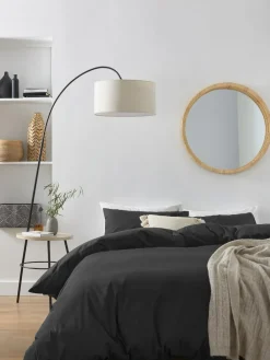 Next Black Cotton Rich Plain Duvet Cover and Pillowcase Set^ Bedsets & Duvet Covers