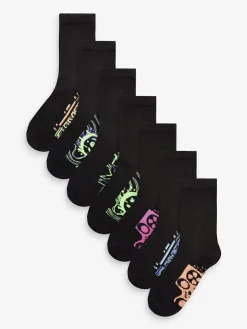 Outlet Next Black Cotton Rich Socks 7 Pack