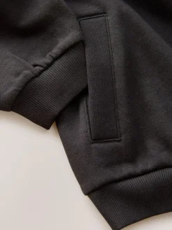 Sale Next Black Cotton Rich Sports Funnel Neck Sweat and Joggers Set (3-16yrs)