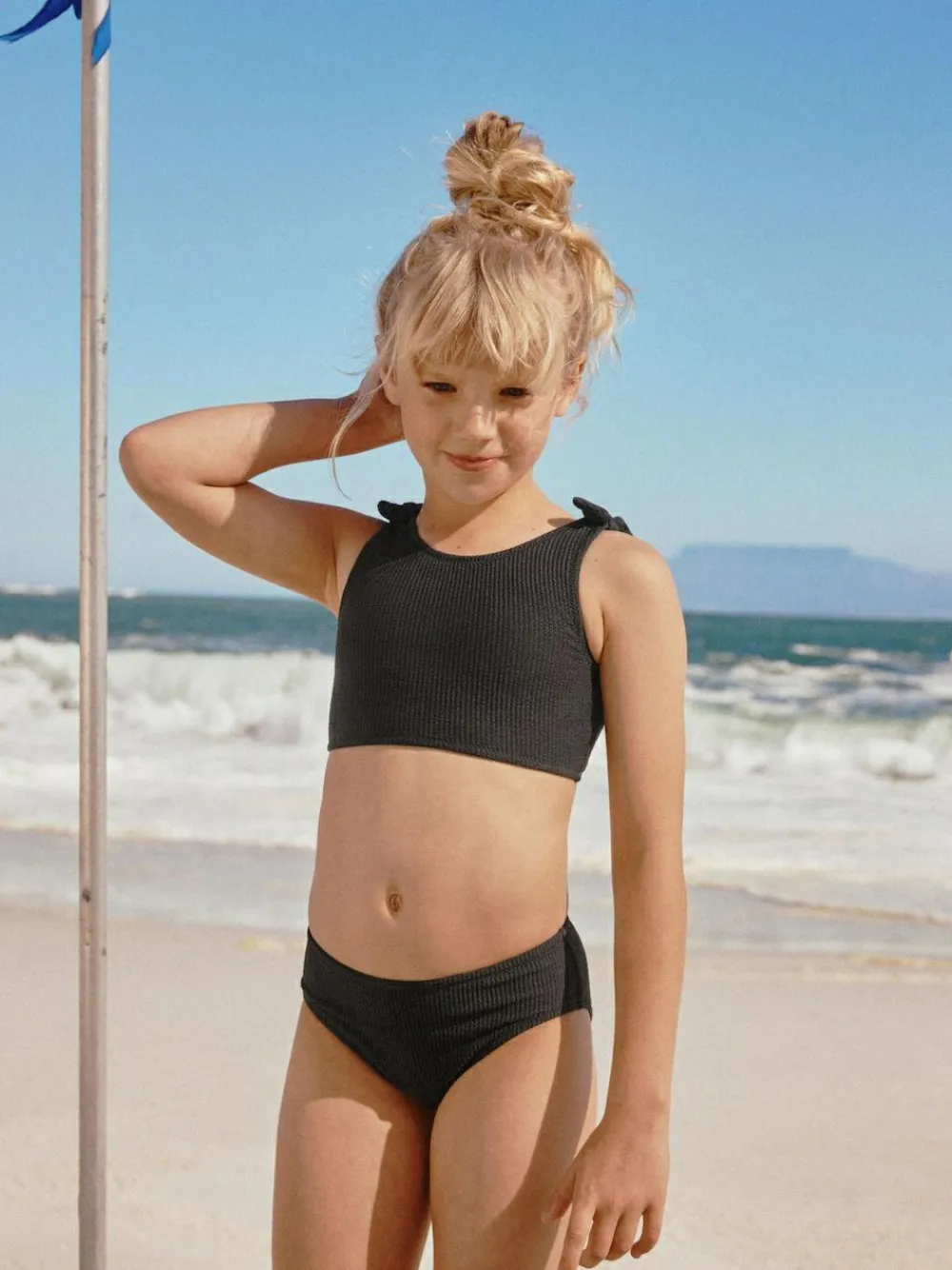 Online Next Bikini (3-16yrs) Black Crinkle
