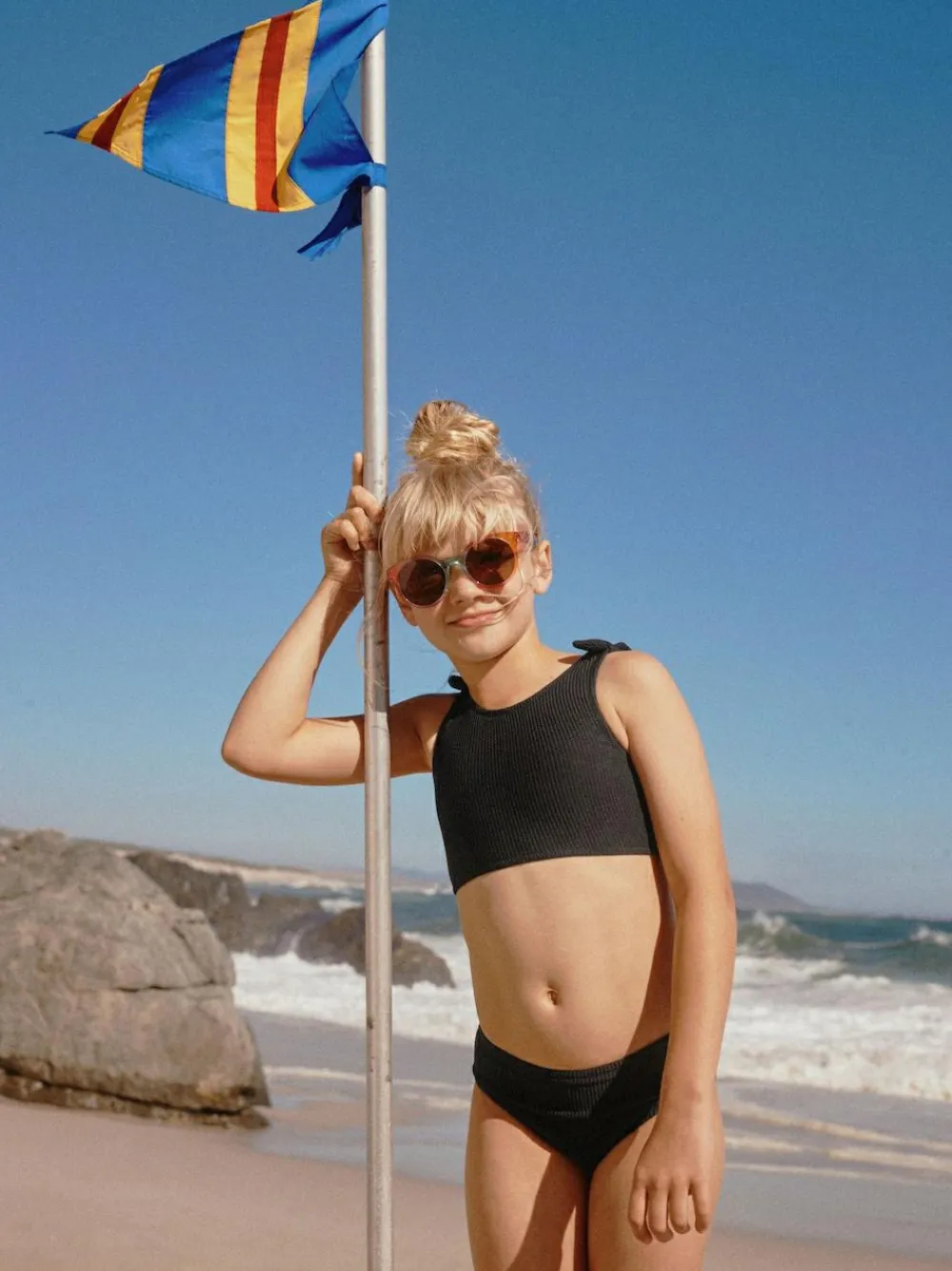 Online Next Bikini (3-16yrs) Black Crinkle