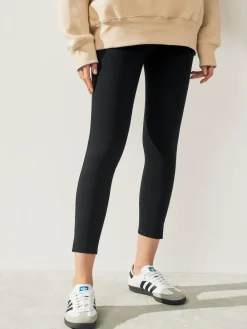 Next Black Cropped Denim Jersey Leggings^Women Leggings & Sweatpants