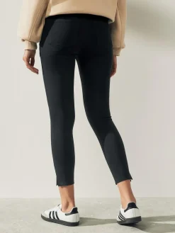 Next Black Cropped Denim Jersey Leggings^Women Leggings & Sweatpants