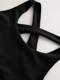 Next Black Cross Back Sports Bras (5-16yrs)^ Underwear|Bras & Crop Tops