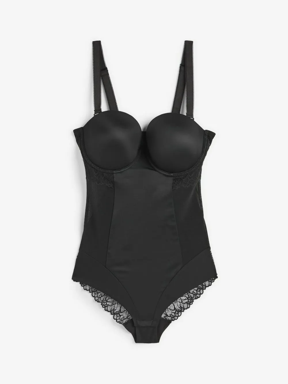 Next DD+ Firm Tummy Control Lightly Padded Lace Body Black