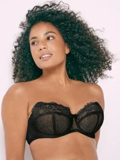 Online Next DD+ Non Pad Strapless Bra Black