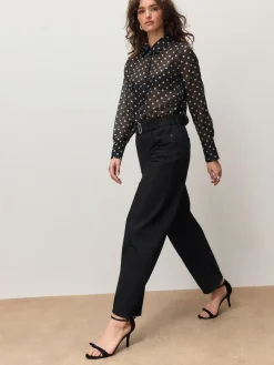 Best Next Belted Barrel Jeans Black Denim