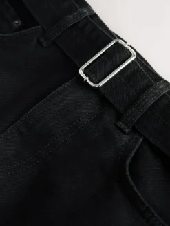 Best Next Belted Barrel Jeans Black Denim