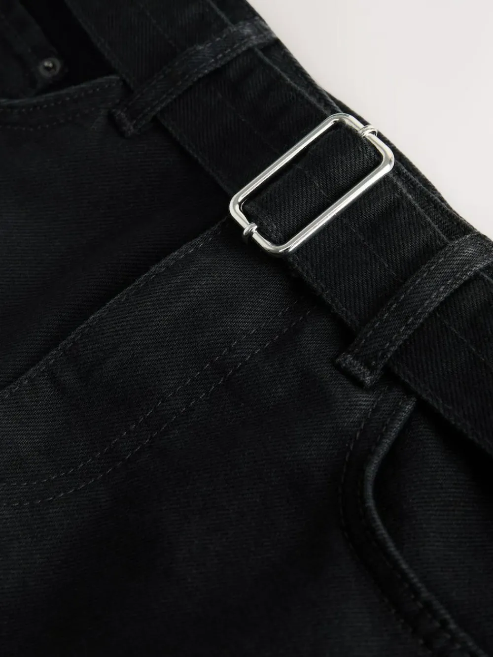 Best Next Belted Barrel Jeans Black Denim