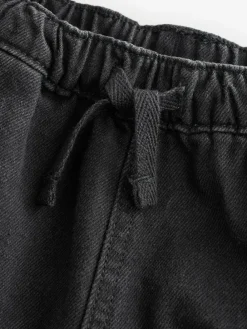 Outlet Next Wide Leg Pull On Cargo 100% Cotton Jeans (3mths-7yrs) Black Denim