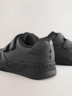 Clearance Next Black Dinosaur Touch Fastening Leather School Shoes