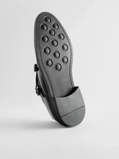 Next Black Double Monk Shoes^ Shoes