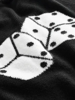 Next Black EDIT Knitted Graphic Crew Neck Jumper^ Knitwear|Knitwear