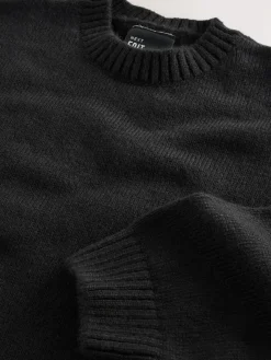 Next Black EDIT Knitted Graphic Crew Neck Jumper^ Knitwear|Knitwear