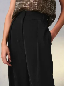 Outlet Next Elastic Back Wide Leg Trousers Black