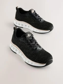Next Elastic Lace-Up Trainers Black