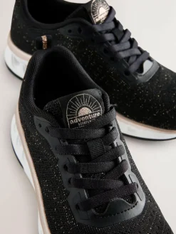 Next Elastic Lace-Up Trainers Black