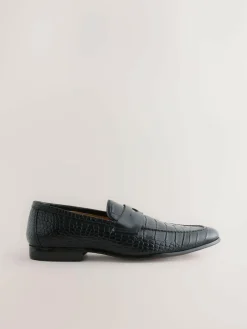 Next Embossed Leather Loafers^ Shoes