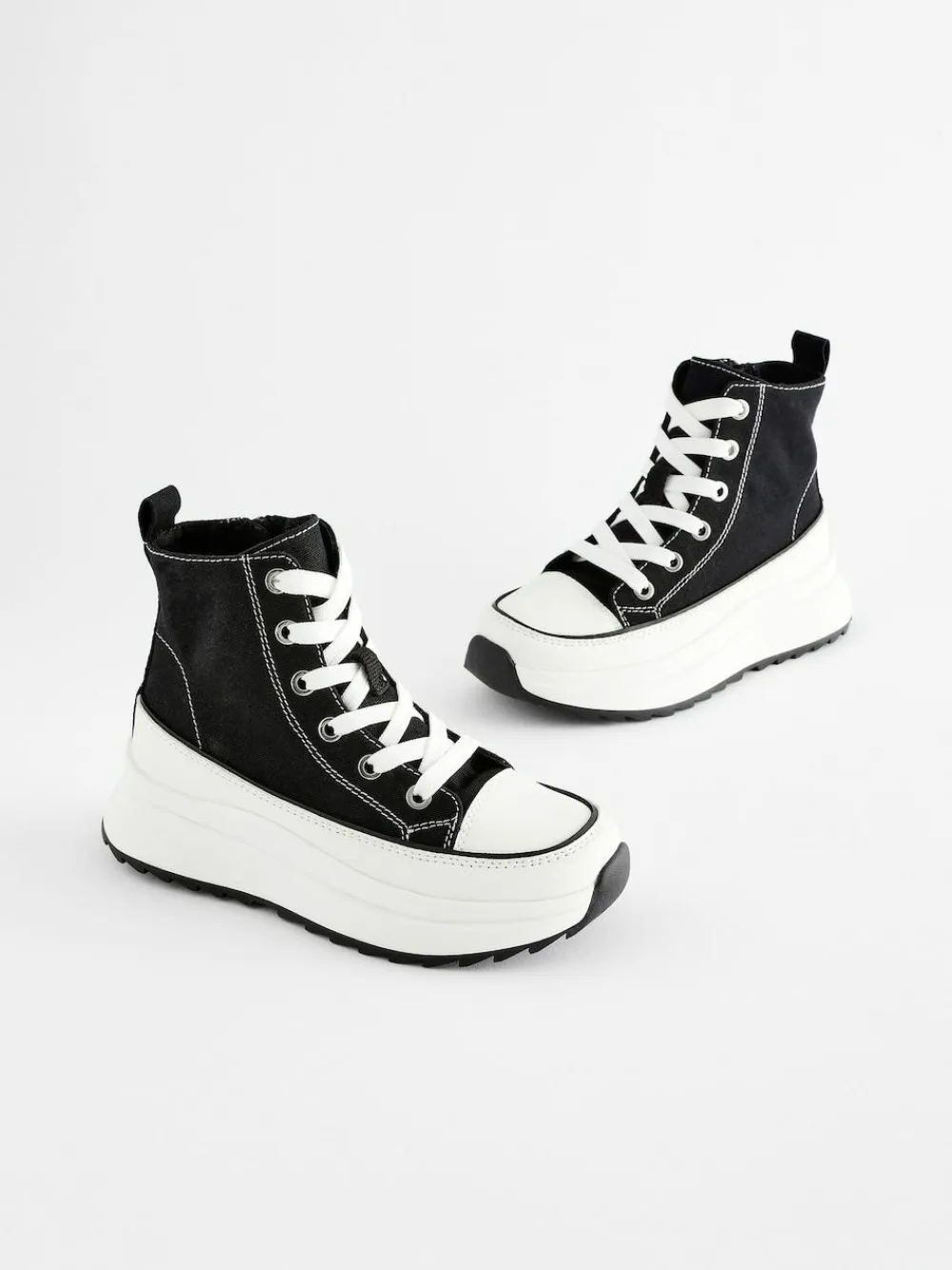 Outlet Next Extra Chunky Lace-Up With Zip Trainers Black