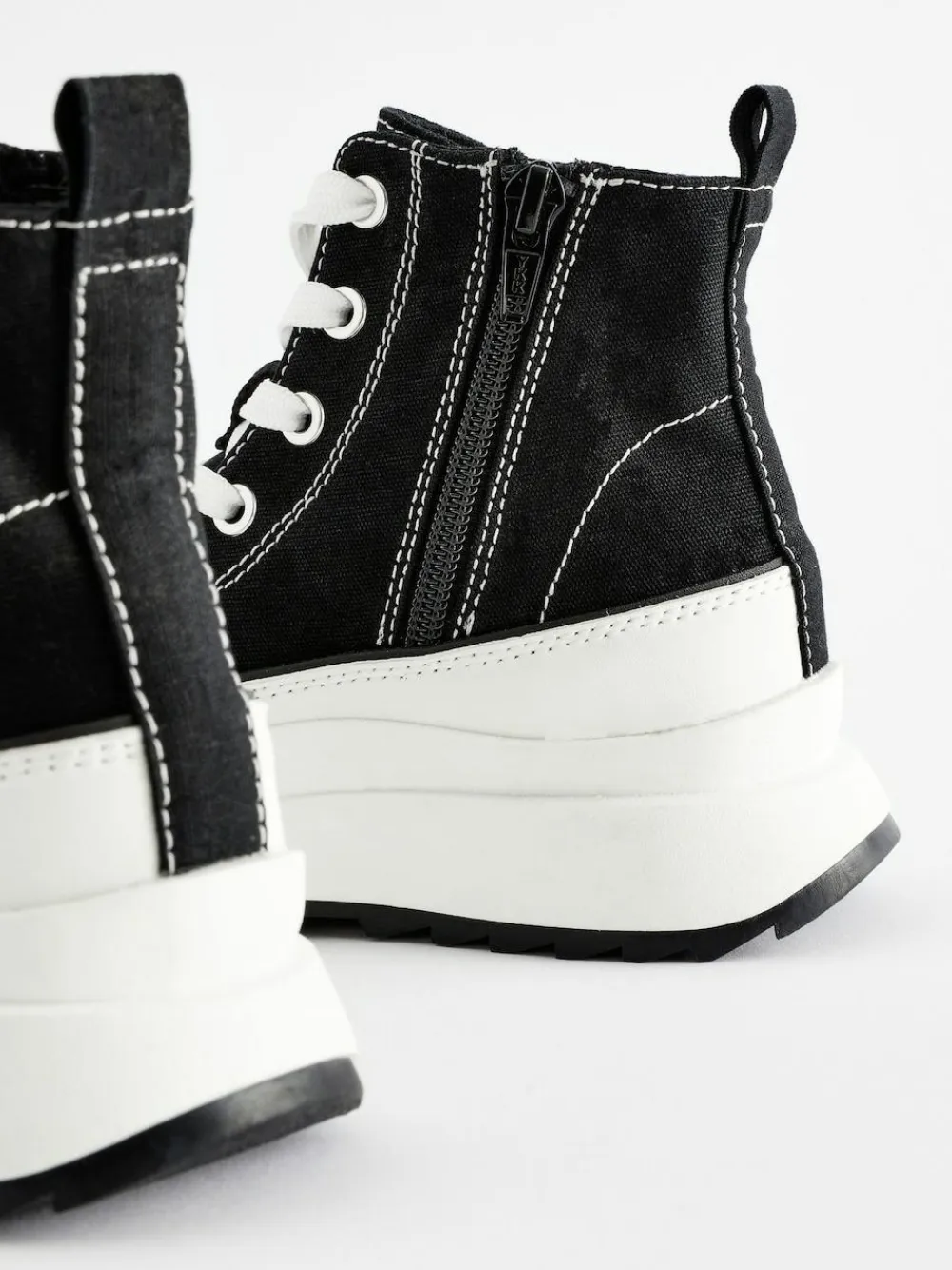 Outlet Next Extra Chunky Lace-Up With Zip Trainers Black