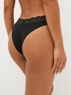 Next Extra High Leg Cotton Lace Knickers 4 Pack^Women Panties|All Lingerie