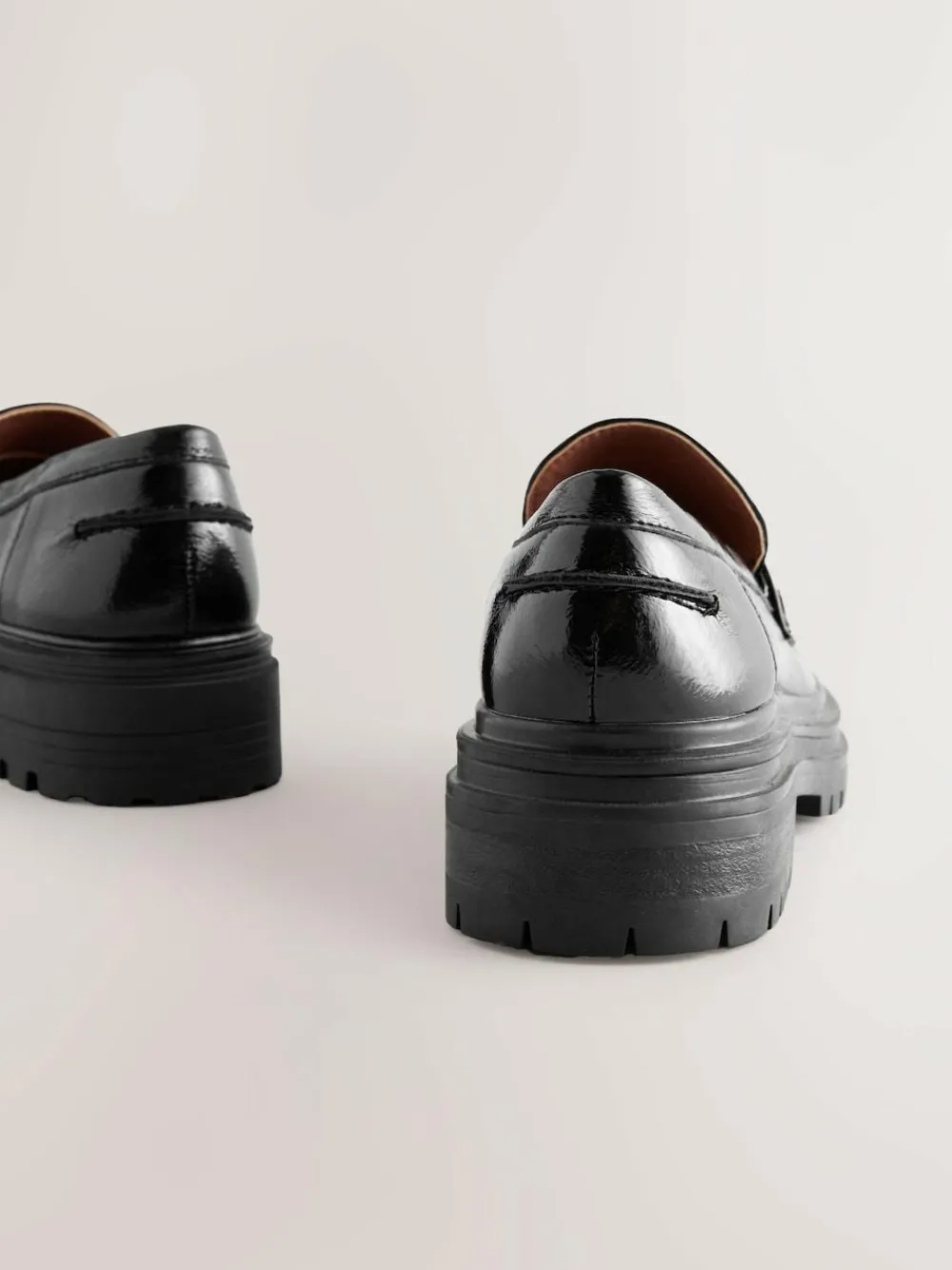 Online Next Extra Wide Fit Chunky Loafers Black