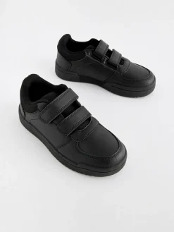 Outlet Next Black Extra Wide Fit (H) 3 Straps Touch Fastening School Shoes