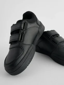 Outlet Next Black Extra Wide Fit (H) 3 Straps Touch Fastening School Shoes