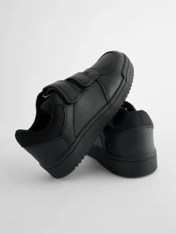 Outlet Next Black Extra Wide Fit (H) 3 Straps Touch Fastening School Shoes