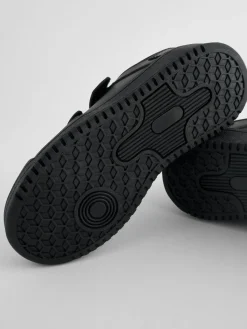 Outlet Next Black Extra Wide Fit (H) 3 Straps Touch Fastening School Shoes