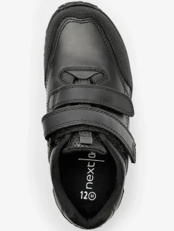 Next Black Extra Wide Fit (H) Leather Touch Fastening School Shoes^BOY School Shoes|Boys Shoes