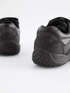 Next Black Extra Wide Fit (H) Leather Touch Fastening School Shoes^BOY School Shoes|Boys Shoes
