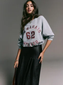 Next Faux Leather Midi Kilt Skirt^Women Skirts