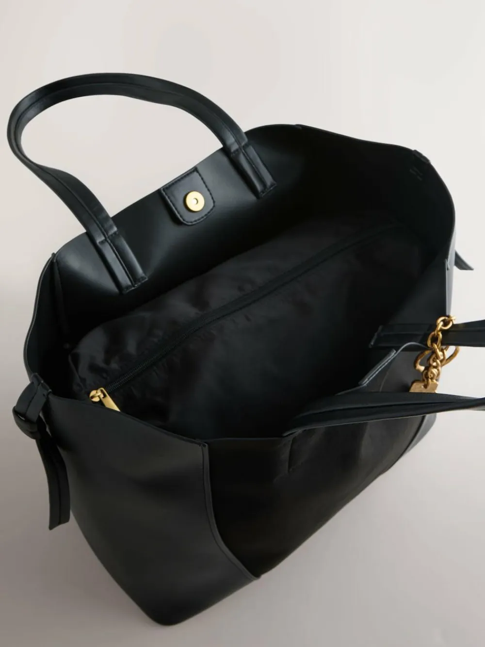 Next Black Faux Suede Mix Charm Shoulder Bag^Women Bags